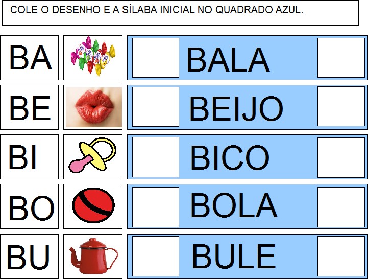 INCLUSÃO: CARTILHA ADAPTADA – LETRA B – FORMAÇÃO DE PALAVRAS ...